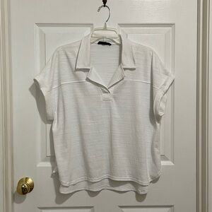 Jane and Delancey White Short Sleeve Polo Shirt